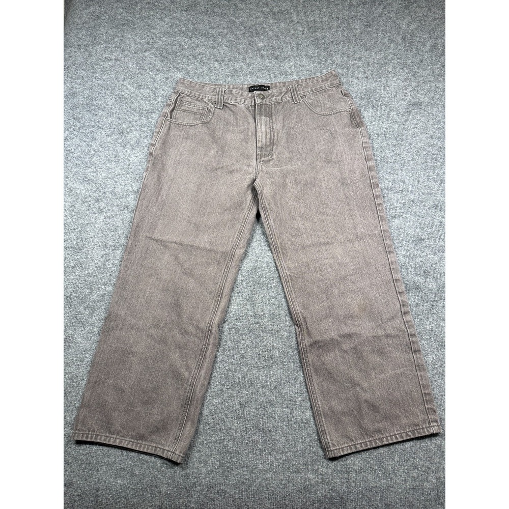 Parker Straight Jeans Mens 38 Gray Denim Dark Washed Streetwear Casual Mid Rise